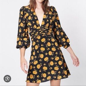 Veronica Beard Marion Blouson Floral Silk Dress